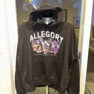Allegory Black Graphic Hoodie size M